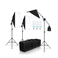 WEIFENG - Kit de iluminacion de 3 softbox de 1 foco 135 watts