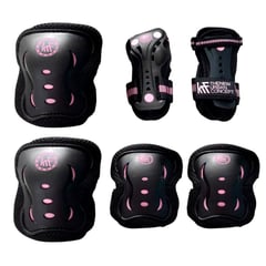 KRF - SET DE PROTECTORES PARA PATINES SCOOTER Y SKATE PALO ROSA