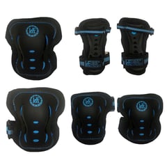 KRF - SET DE PROTECTORES PARA PATINES BICICLETA SCOOTER SKATE AZUL