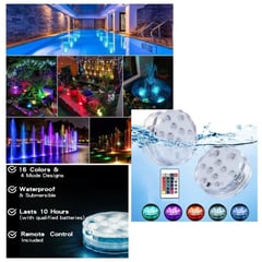 GENERICO - Luces LED Sumergibles Piscina Control Remoto 16 colores