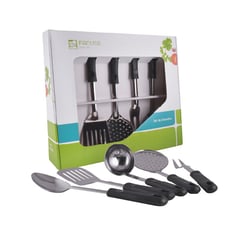 FACUSA - Juego de Utensilios Acero Inoxidable 5 Piezas + COLGADOR