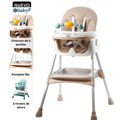 EBABY - Silla de Comer Plegable Doble bandeja LULU Beige