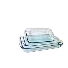 MARINEX - Asaderas Rectangulares Juego de 03 Piezas 1.6 LT+2.2 LT+ 2.9 LT