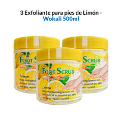 WOKALI - 3 Exfoliante de pies Limón 500ml - Fruit of the