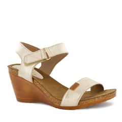 ECCO - Sandalias Taco Cuña Mujer Sofi31 Oro Cuero Folia