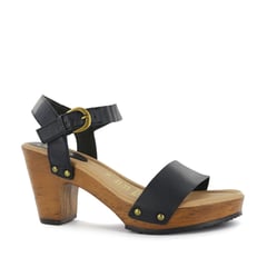 ECCO - Sandalias con Taco Mujer Selina02 Negro Cuero Natural