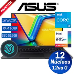 ASUS - Laptop X1605ZA-MB292 16" WUXGA IPS, Core i5-12500H,12va Gen, Ram 16GB, SSD 512GB, Free Dos