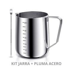 GENERICO - Kit latte art Jarra 550 ml + pluma de acero