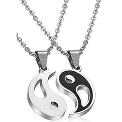 GENERICO - Collares Parejas De Acero Inoxidable Unisex Yin Yang