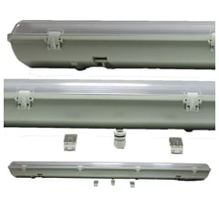 IMPORTADO - Kit Luminaria Hermética LED IP65 + 2 tubos LED 2x18W