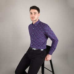 LIMA SHIRT CO - Camisa Lima Shirt Modern Fit Lorenz Dark Blue