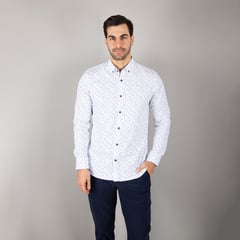 LIMA SHIRT CO - Camisa Lima Shirt Modern Fit Lorenz Blue White