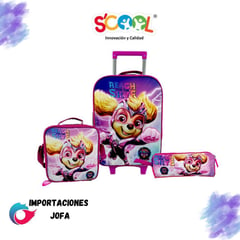 SCOOL - - Set maleta oficio lonchera y cartuchera Paw Patrol