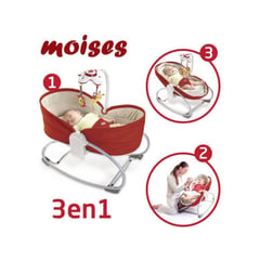 GENERICO - Silla Mecedora Portátil 3 en 1 Rocker Napper Rojo