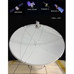 RST - ANTENA PARABOLICA SATELITAL 180CM 6 PETALOS FOCO CENTRAL BASE CIRCULAR