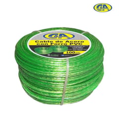 C AND A TOOLS - CABLE DE ACERO CON FORRO VERDE 100 MTS