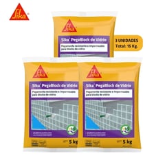 SIKA - Pack Pegamento para bloques de vidrio Pegablock x 5kg 3 Unidades