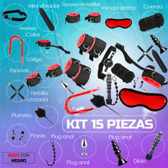 GENERICO - Kit Sado - Bondage Bdsm Para Parejas - 15 Piezas Sexuales