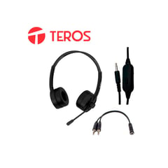 TEROS - Audifonos TE 8032N con microfono y conector 3.5 Negro.