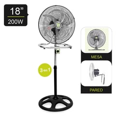 BOSSKO - Ventilador De 5 Aspas 3 En 1 De 18? 200W BK-8219VI - Negro