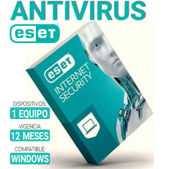 ESET NOD32 - ANTIVIRUS ESET INTERNET SECURITY para 1 PC, vigencia 12 Meses