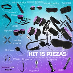 GENERICO - Kit Sado Bondage Bdsm Para Parejas - 15 Piezas Sexuales