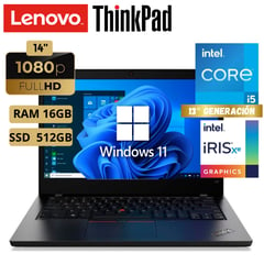 Laptop Thinkpad L14 Gen 4 Core I5, 14"Fhd, Ram 16Gb, Ssd 512Gb Windows 11