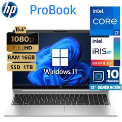 HP - Laptop Probook 450 G10 Core I7- 1355U 15.6" FHD, Ram 16Gb, Ssd 1Tb, Windows 11