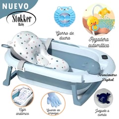 GENERICO - Tina Bañera Plegable para bebé Piscis con Termómetro Blue