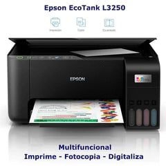 EPSON - IMPRESORA MULTIFUNCIONAL L3250 NEGRO IMPRIME FOTOCOPIA Y ESCANEA