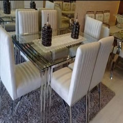 DMUEBLES - DM Juego de Comedor Ingunza 6 Sillas Acero