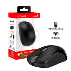 GENIUS - MOUSE ECO-8100 WIRELESS BLUEEYE RECARGABLE BLACK