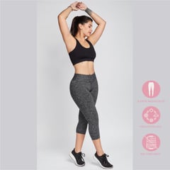 SOLO LEGGINGS - Leggins Deportiva -Capri - Gris