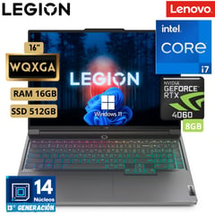 LENOVO - Laptop Legion Slim 5 16Irh8 Core I7 16" Wqxga, Ram 16Gb, Ssd 512Gb, Geforce Rtx 4060, Win11