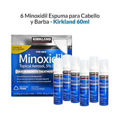 KIRKLAND - 6 Minoxidil Espuma al 5% - 60 gr - CAJA SELLADA - NUEVA PRESENTACION