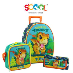 SCOOL - RANGER SET MALETA EVA 3D MED JURASSIC KIDS 804041