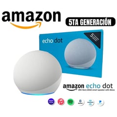 AMAZON - Echo Dot 5ta Gen Asistente de voz Inteligente Alexa - Blanco