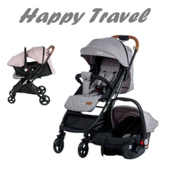 EBABY - Coche Happy Travel Con Portabebe Plomo