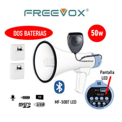 FREEVOX - MEGAFONO RECARGABLE 50W USB - BT - 2 BATERIAS