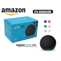 AMAZON - Echo Dot 5ta Gen Asistente de voz Inteligente Alexa - Negro