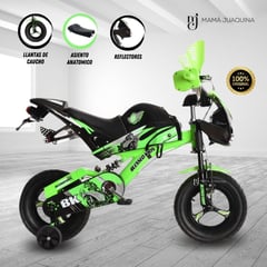 VELOX - Bici Moto Para Niño Aro 12 «FURIOUS MONSTER» Green