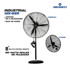 GENERICO - Ventilador De 26" 2 en 1 Industrial Con Control Remoto 190 Watts