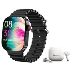 LENOVO - Audífonos Bluetooth Lenovo LP40-Blanco y Smartwatch I9 Pro-B 2¸3inch