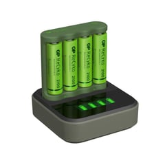 GP BATTERIES - CARGADOR DOCK GP RECYKO RECARGABLE + 4 PILAS AA 2100 MAH