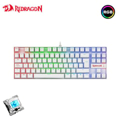 REDRAGON - Teclado Mecanico Kumara K552-RGB WHITE Spanish BLUE SWITCH