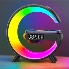 GENERICO - Reloj Despertador con Lampara Luces LED - Radio Bluetooth Cargador