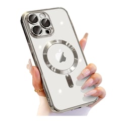 GENERICO - Case de lujo para iPhone 15 compatible con MagSafe Plateado