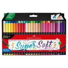 FABER CASTELL - Plumones punta pincel Super Soft x 50 para lettering