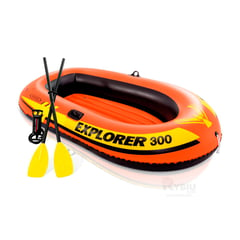 RYBIU IMPORT - Bote Explorer 300 con Remos de Color Anaranjado