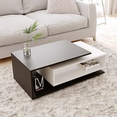 TU MESITA - Mesa de Centro Apolonia Melamine Negro y Blanco